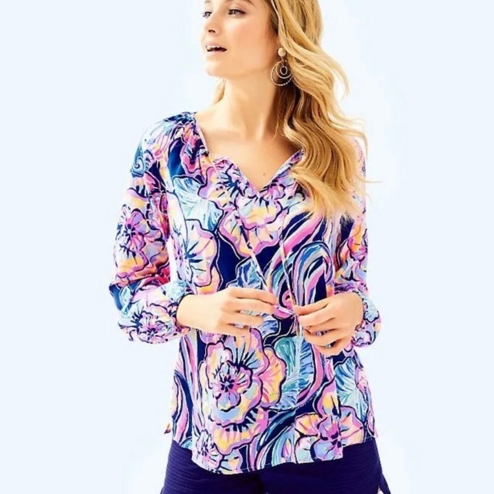 Lilly Pulitzer Willa Tunic Top Nauti Boho Bateau Size XXS